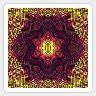 Weave Mandala Yellow Pink and Purple Sticker